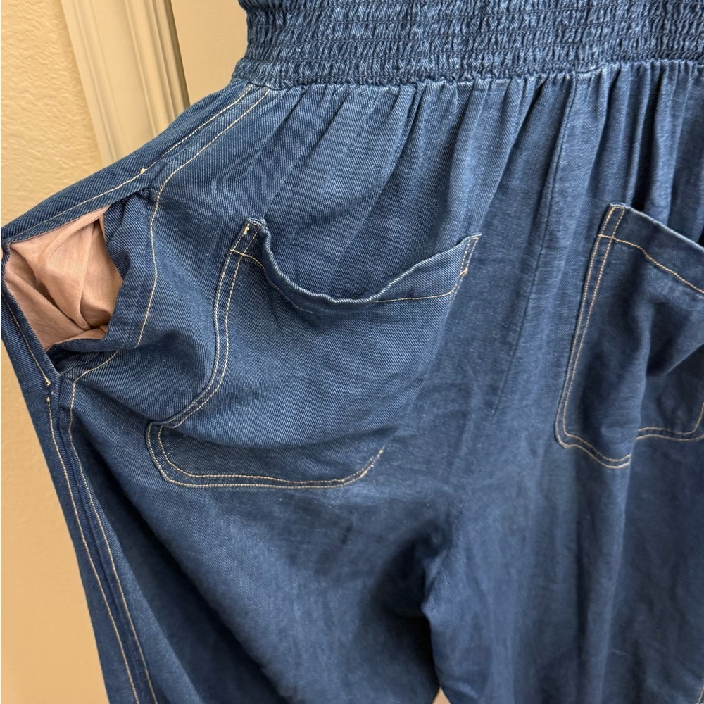 Anthropologie Indigo Denim Wide-Leg Jumpsuit - Picture 11 of 11